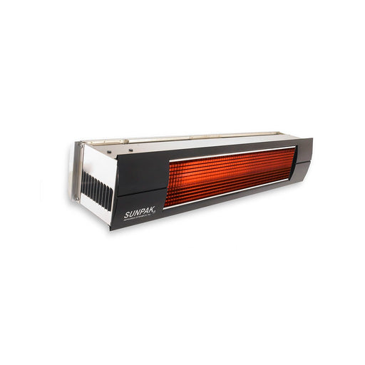 Sunpak S34 S-B 12004-12020 2 Natural Gas Outdoor Infrared Patio Heater in Stainless Steel 34000 BTUs with Black Front Fascia Kit - 48 x 10 x 8 in.