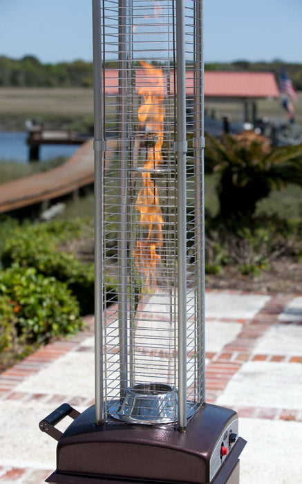 Well Traveled Living 62224 - Hammered Bronze Finish Square Flame Patio Heater - Brown