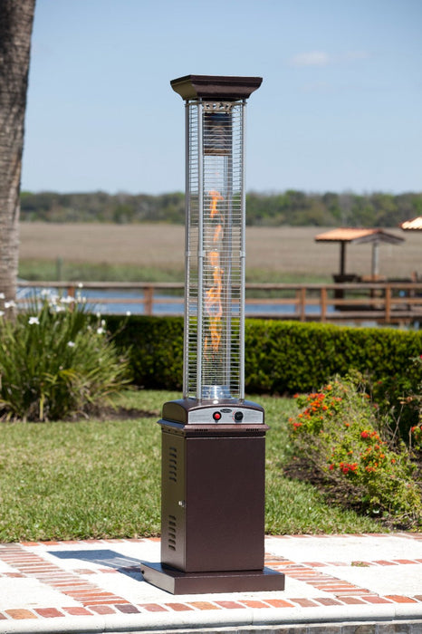 Well Traveled Living 62224 - Hammered Bronze Finish Square Flame Patio Heater - Brown