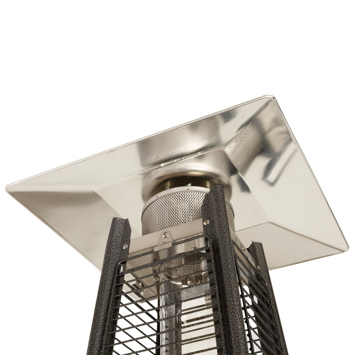 Well Traveled Living 64381 - Square Pyramid Flame Patio Heater in Hammered Platinum - Black