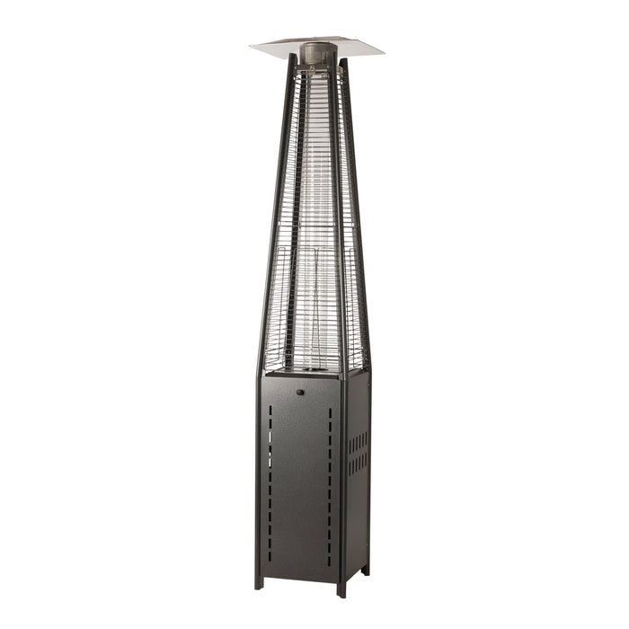 Well Traveled Living 64381 - Square Pyramid Flame Patio Heater in Hammered Platinum - Black