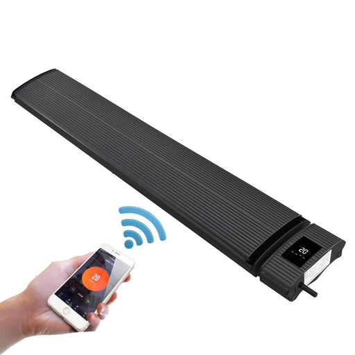 RADtec E32rw E Series WiFi Smart Controlled 3200 Watts220V 83.5 Zero Light Infrared Electric Patio Heater - 83.5 x 7 x 2.5 in. - Black Color