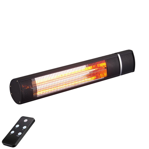 RADtec G15R Genesis Series 1500 Watts110V 25 Golden Tube Infrared Electric Patio Heater - 25 x 5 x 4 in. - Black Color