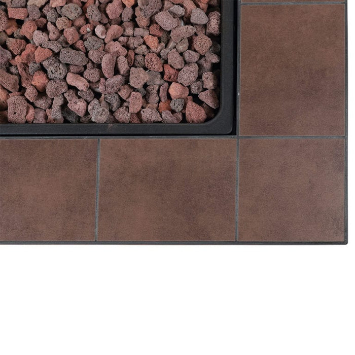 Endless Summer GAD15411SP The Vanderbilt LP Gas Outdoor Fire Pit with Ceramic Tile Mantel - 28 x 28 x 24.8 in. - Black Color