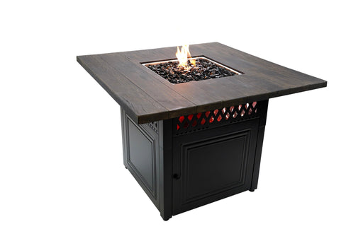 Endless Summer GAD19106ES The Benjamine LP Gas Outdoor Firepit/Patio Heater with Wood Look Resin Mantel - 37.8 x 37.8 x 30.71 in. - Black Color