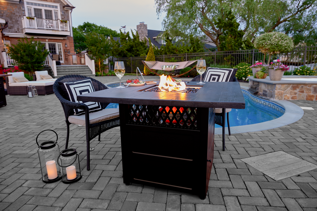 Endless Summer GAD19107ES The Ethan LP Gas Outdoor Fire Pit - 37.8 x 37.8 x 30.71 in. - Black Color