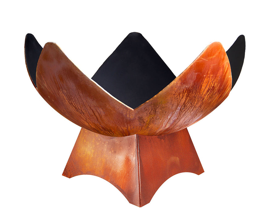 Ohio Flame OF30ABFFSB 30 Fire Flower Artisan Fire Bowl with Standard Base - 30 x 30 x 18 in. - Patina Finish