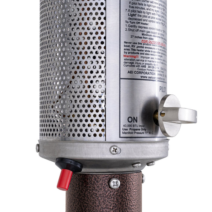 Patio Comfort NPC05 AB Stainless Steel Portable Outdoor Infrared Patio Heater - 34 x 34 x 93 in. Antique Bronze Color