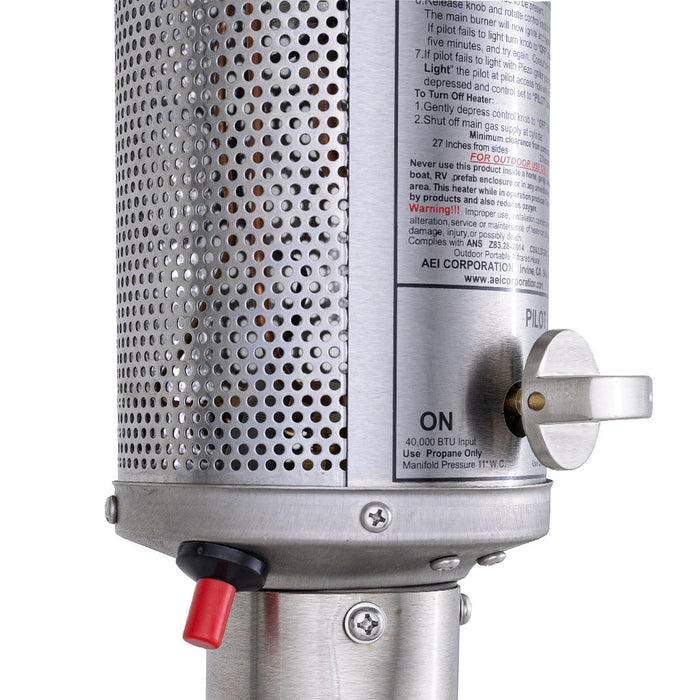 Patio Comfort NPC05 SSPP Stainless Steel Permanent Outdoor Infrared Patio Heater - 34 x 34 x 93 in. Stainless Steel Color