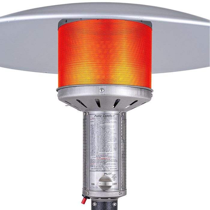 Patio Comfort PC02J Stainless Steel Portable Outdoor Infrared Patio Heater - 34 x 34 x 90 in. JetSilver Vein Color