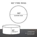 PD Metals 30 in. Diameter Outdoor Fire Ring - Unpainted Metal Gray