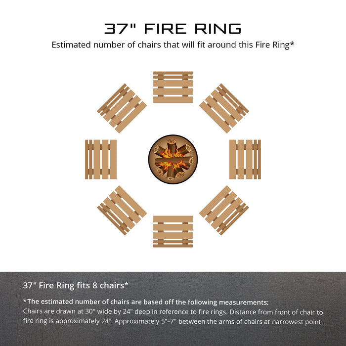 PD Metals 37 in. Diameter Outdoor Fire Ring - Unpainted Metal Gray