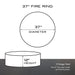PD Metals 37 in. Diameter Outdoor Fire Ring - Unpainted Metal Gray