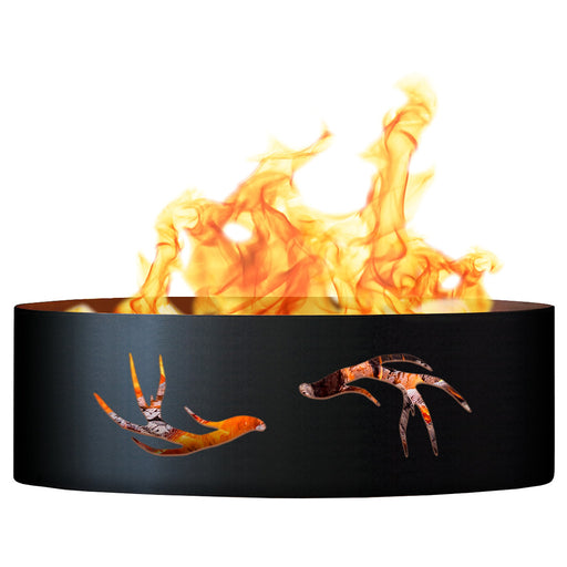 PD Metals Antlers Unpainted Outdoor Fire Ring - Unpainted Metal Gray