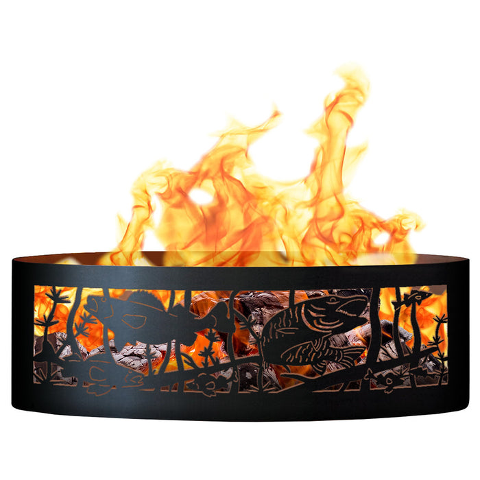 PD Metals Fishing Hole Unpainted Outdoor Fire Ring - Unpainted Metal Gray