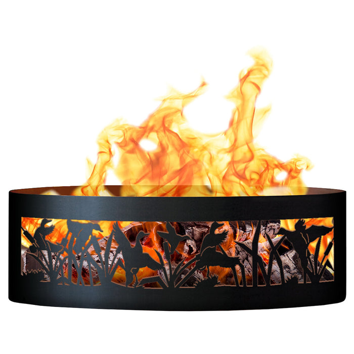 PD Metals Flying Duck Unpainted Outdoor Fire Ring - Unpainted Metal Gray