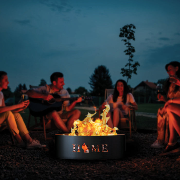 PD Metals Home Unpainted Outdoor Fire Ring - Unpainted Metal Gray