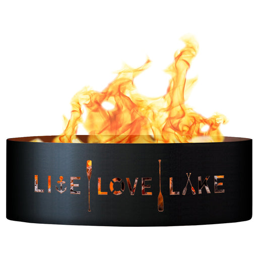 PD Metals Live Love Lake Unpainted  Outdoor Fire Ring - Unpainted Metal Gray