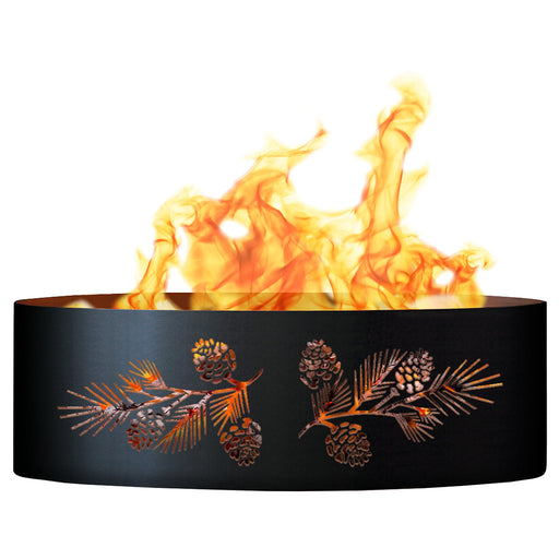 PD Metals Pine Bough Unpainted  Outdoor Fire Ring - Unpainted Metal Gray