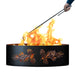 PD Metals Pine Bough Unpainted Outdoor Fire Ring with Fire Poker - Unpainted Metal Gray