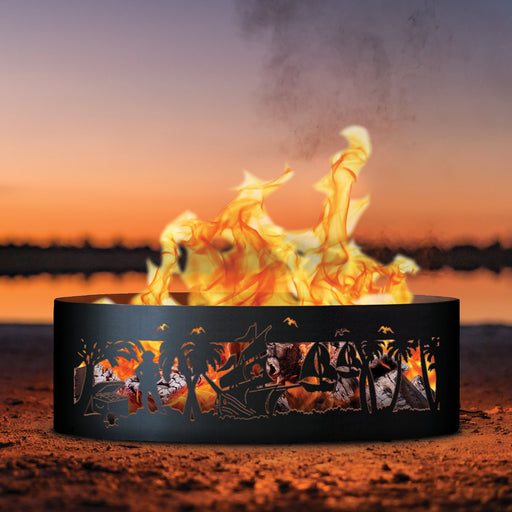 PD Metals Pirates Life Unpainted Outdoor Fire Ring - Unpainted Metal Gray