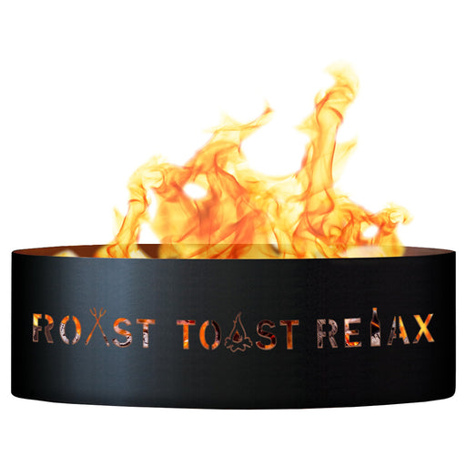 PD Metals Roast Toast Relax Unpainted Outdoor Fire Ring -Unpainted Metal Gray