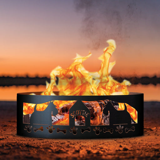 PD Metals Scottie Unpainted Outdoor Fire Ring - Unpainted Metal Gray