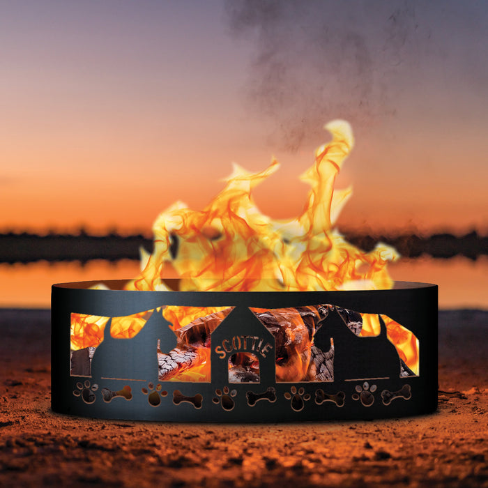 PD Metals Scottie Unpainted Outdoor Fire Ring - Unpainted Metal Gray