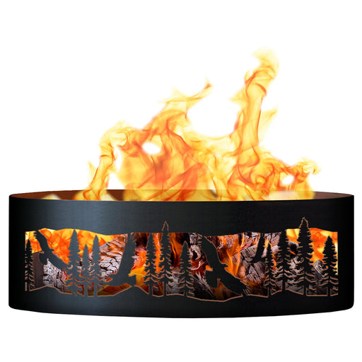 PD Metals Soaring Eagle Unpainted Outdoor Fire Ring - Unpainted Metal Gray