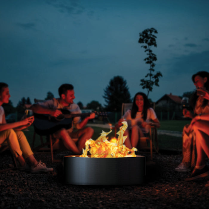 PD Metals Solid Multi-Piece 3 pc Unpainted Outdoor Fire Ring - Unpainted Metal Gray