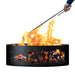 PD Metals Southwest Unpainted  Outdoor Fire Ring with Fire Poker - Unpainted Metal Gray