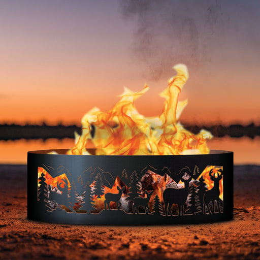 PD Metals Whitetail Unpainted  Outdoor Fire Ring - Unpainted Metal Gray