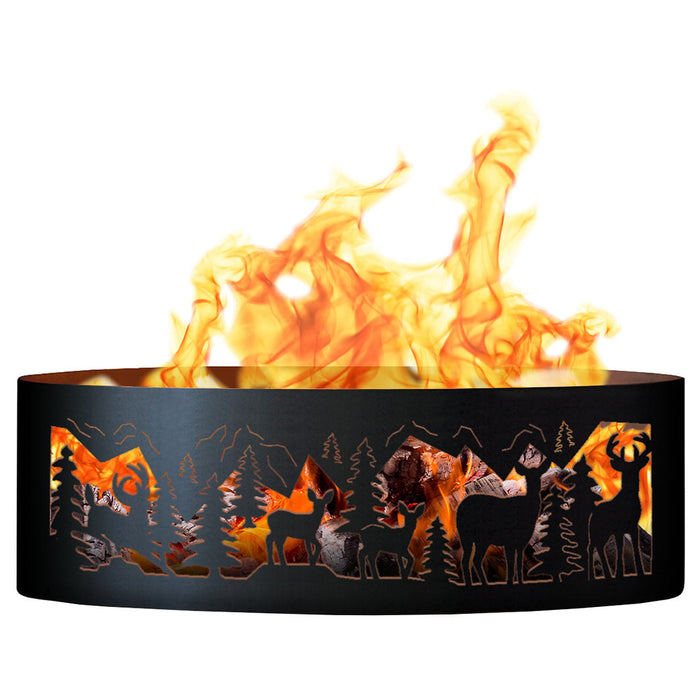 PD Metals Whitetail Unpainted  Outdoor Fire Ring - Unpainted Metal Gray