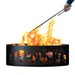 PD Metals Wolves Unpainted  Outdoor Fire Ring with Fire Poker - Unpainted Metal Gray