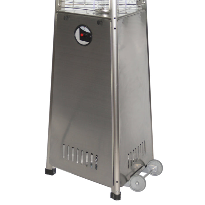 RADtec PYR-SSP Pyramid Series 93 Propane Gas Patio Heater - 24 x 24 x 93 in. - Stainless Steel Color