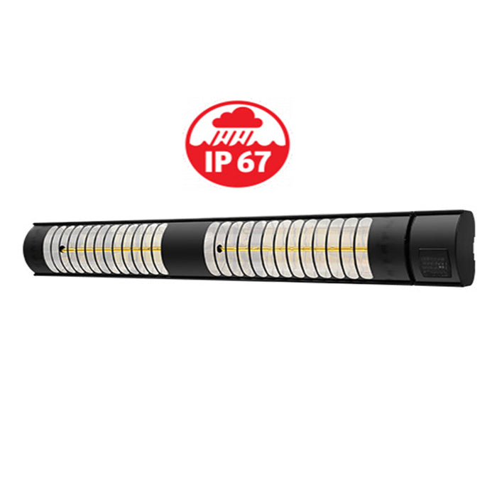 RADtec T40008R Torrid Series 4000 Watts220V 34 Weatherproof Infrared Electric Patio Heater - 34 x 6 x 5 in. - Black Color
