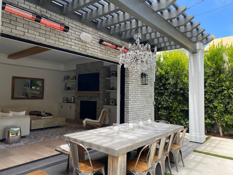 RADtec T40008R Torrid Series 4000 Watts220V 34 Weatherproof Infrared Electric Patio Heater - 34 x 6 x 5 in. - Black Color