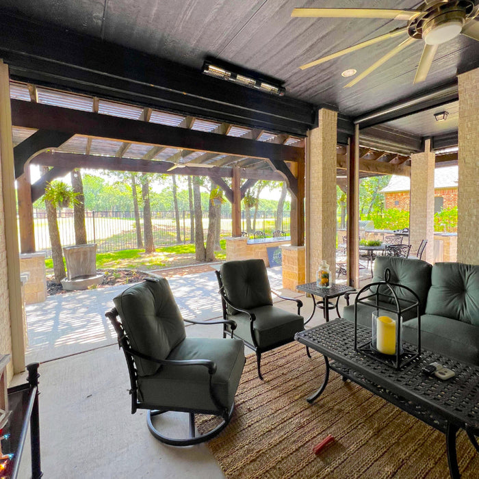 RADtec T40008R Torrid Series 4000 Watts220V 34 Weatherproof Infrared Electric Patio Heater - 34 x 6 x 5 in. - Black Color