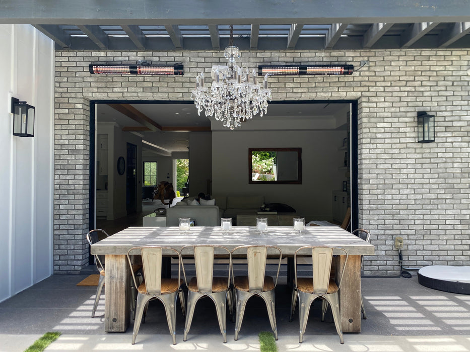 RADtec T40008R Torrid Series 4000 Watts220V 34 Weatherproof Infrared Electric Patio Heater - 34 x 6 x 5 in. - Black Color