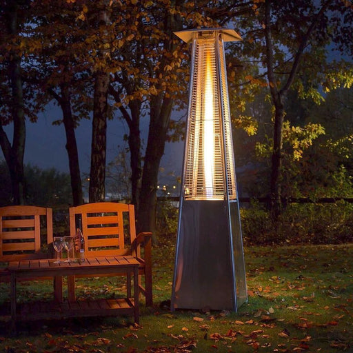 RADtec TF-SS Tower Flame 89 Propane Gas Patio Heater - 20 x 20 x 89 in. - Stainless Steel Color