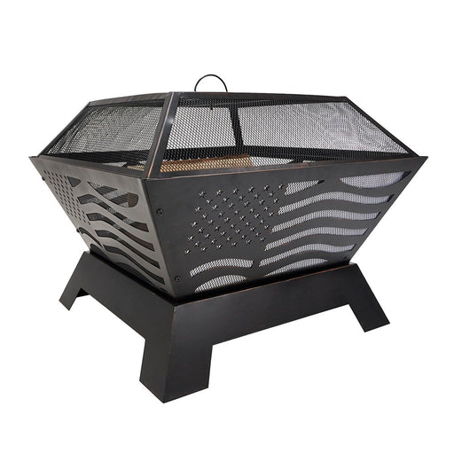 Endless Summer WAD1024ES The Patriot Wood Burning Fire Pit - 28 x 28 x 25 in. - Black Color