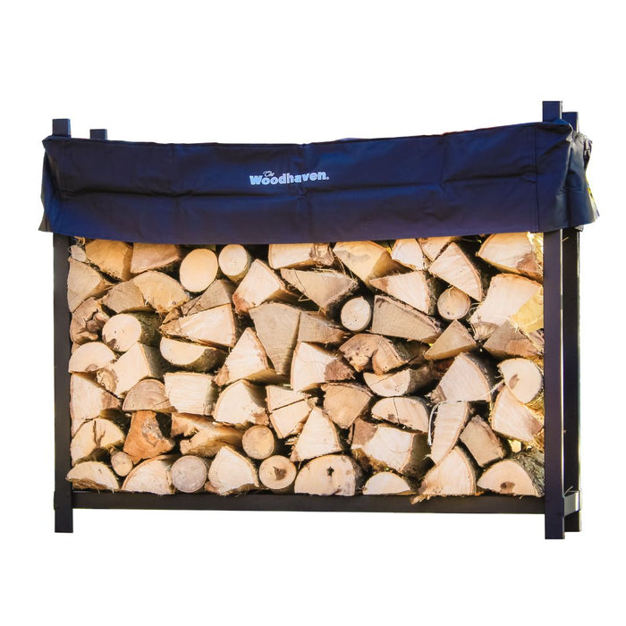 Woodhaven 60WRC - 5' Woodhaven Firewood Rack and Standard Cover - 48 in. x 60 in. x 14 in. - Brown