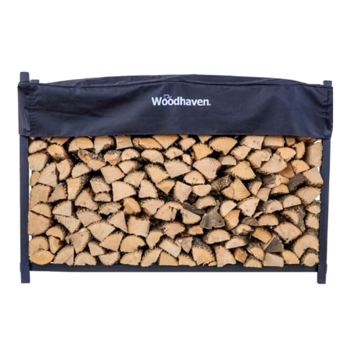 Woodhaven 72WRC - 6' Woodhaven Firewood Rack and Standard Cover - 48 in. x 72 in. x 14 in. - Brown